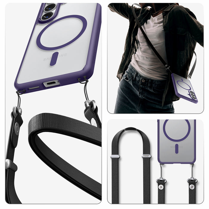 Калъф Spigen Ultra Hybrid Mag MagSafe за Samsung Galaxy S26 - прозрачен лилав