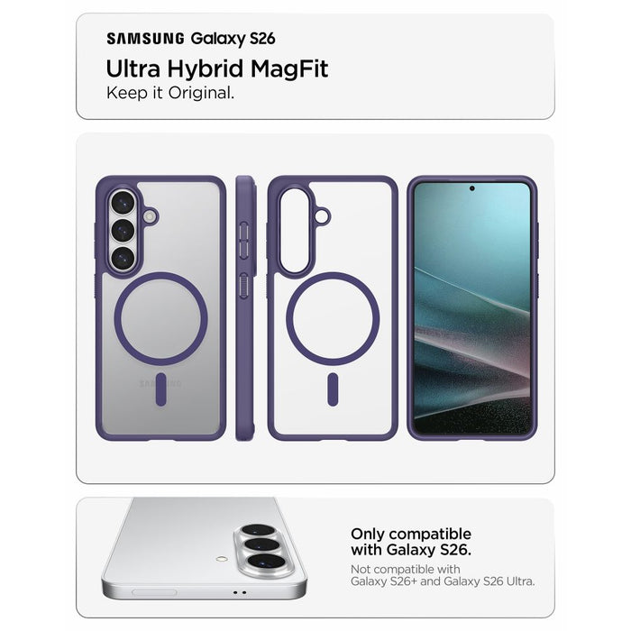 Калъф Spigen Ultra Hybrid Mag MagSafe за Samsung Galaxy S26 - прозрачен лилав