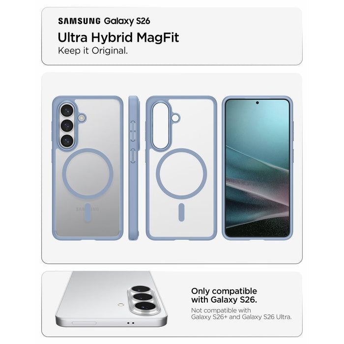 Калъф Spigen Ultra Hybrid Mag MagSafe за Samsung Galaxy S26 - прозрачен син