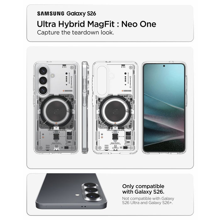 Калъф Spigen Ultra Hybrid Mag MagSafe за Samsung Galaxy S26 Neo One - прозрачен