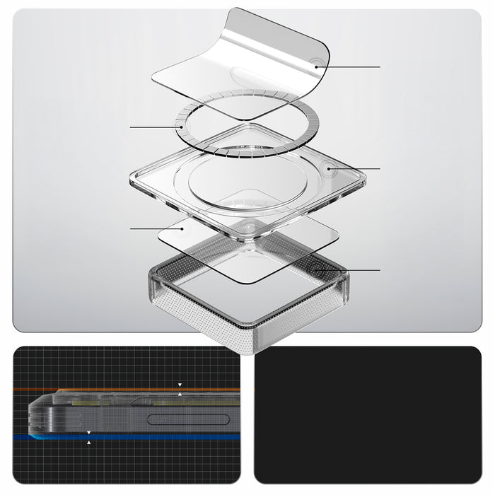 Калъф Spigen Ultra Hybrid Mag MagSafe за Samsung Galaxy S26 Zero One - прозрачен черен