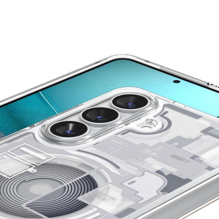 Калъф Spigen Ultra Hybrid Mag MagSafe за Samsung Galaxy S26 Zero One - прозрачен и бял