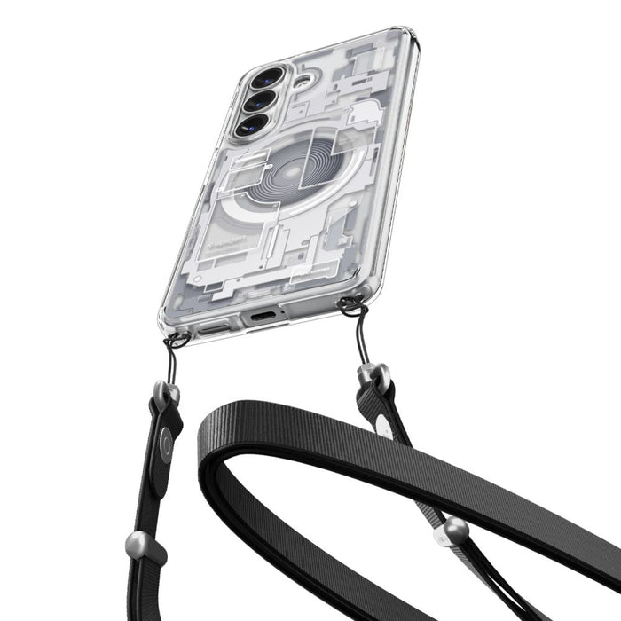 Калъф Spigen Ultra Hybrid Mag MagSafe за Samsung Galaxy S26 Zero One - прозрачен и бял
