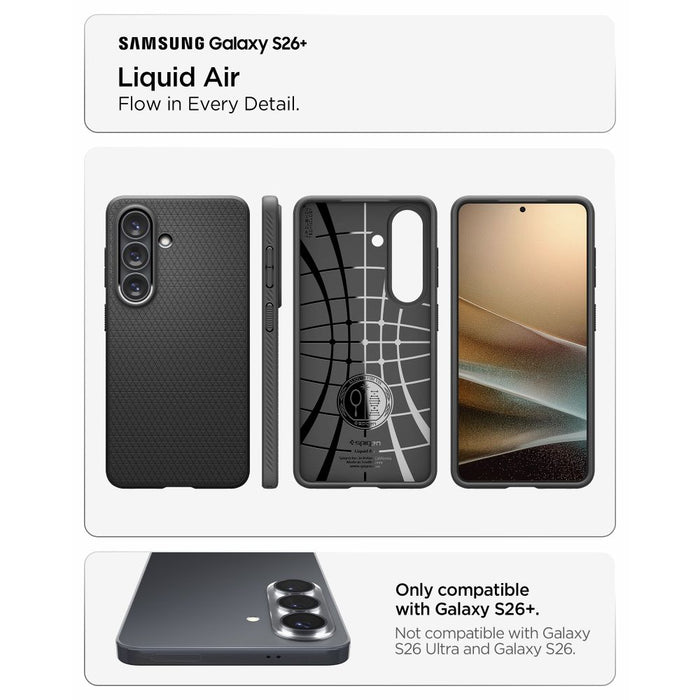Калъф Spigen Liquid Air за Samsung Galaxy S26+ - матово черен