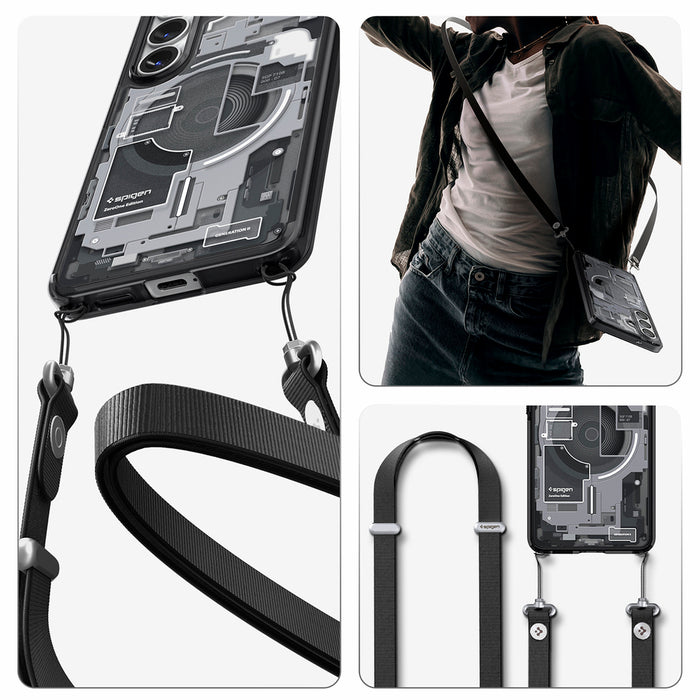 Калъф Spigen Ultra Hybrid Mag MagSafe за Samsung Galaxy S26+ Zero One - прозрачен черен