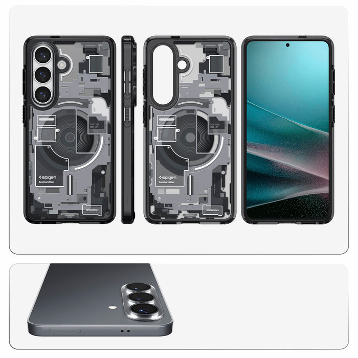 Калъф Spigen Ultra Hybrid Mag MagSafe за Samsung Galaxy S26+ Zero One - прозрачен черен