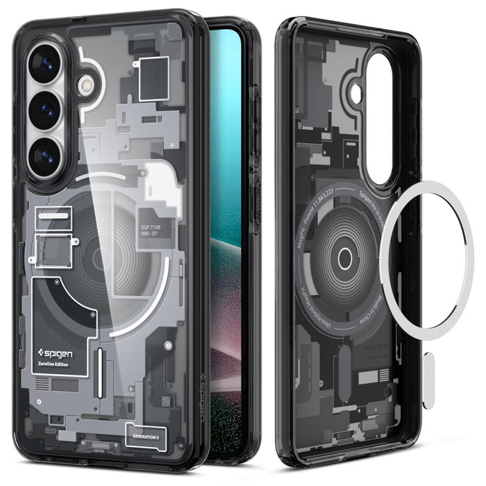 Калъф Spigen Ultra Hybrid Mag MagSafe за Samsung Galaxy S26+ Zero One - прозрачен черен