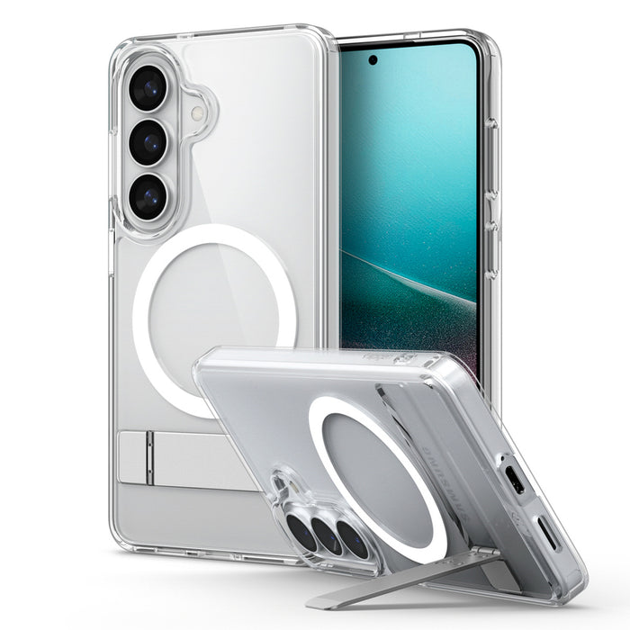 Калъф Spigen Ultra Hybrid S Mag MagSafe за Samsung Galaxy S26+ - прозрачен и бял