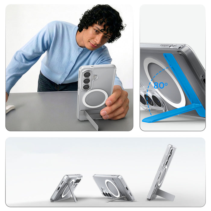 Калъф Spigen Ultra Hybrid S Mag MagSafe за Samsung Galaxy S26+ - прозрачен и бял