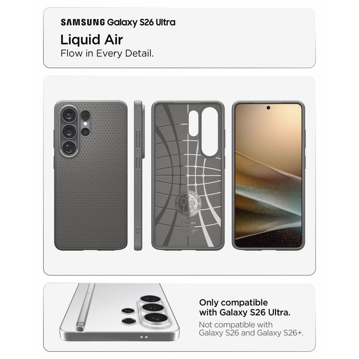 Калъф Spigen Liquid Air за Samsung Galaxy S26 Ultra - сив