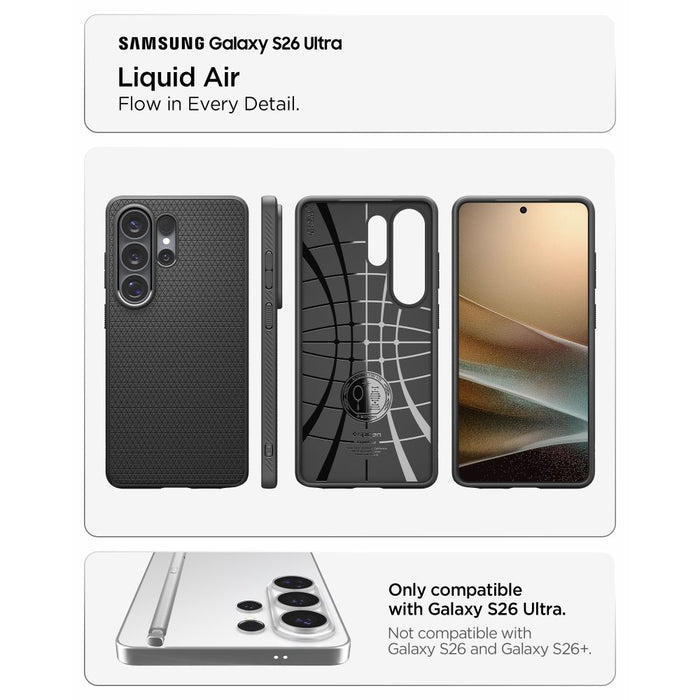 Калъф Spigen Liquid Air за Samsung Galaxy S26 Ultra - черен