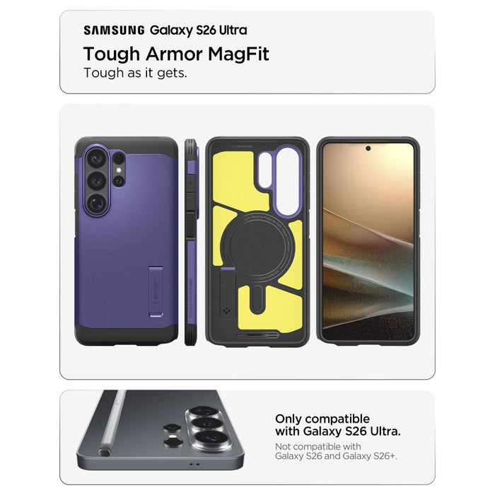 Калъф Spigen Tough Armor Mag MagSafe за Samsung Galaxy S26 Ultra - лилав
