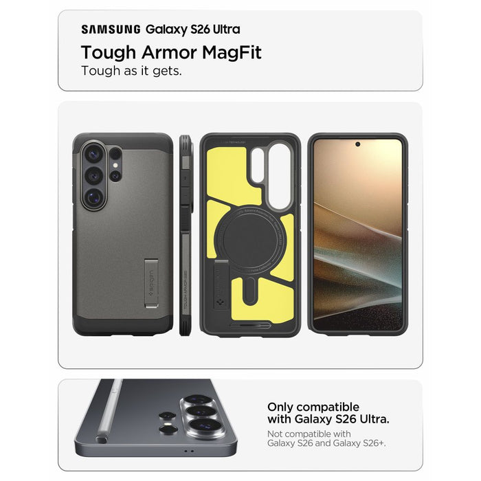 Калъф Spigen Tough Armor Mag MagSafe за Samsung Galaxy S26 Ultra - сив