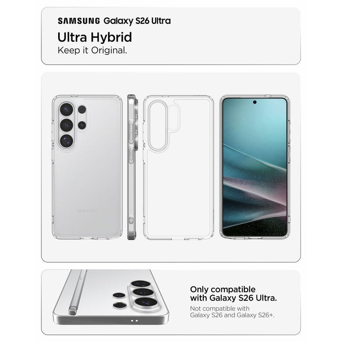 Хибриден калъф Spigen Ultra за Samsung Galaxy S26 Ultra - прозрачен