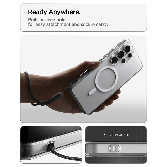 Калъф Spigen Ultra Hybrid Mag MagSafe за Samsung Galaxy S26 Ultra - прозрачен и бял