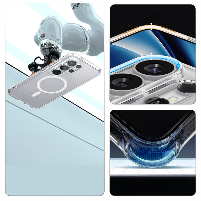 Калъф Spigen Ultra Hybrid Mag MagSafe за Samsung Galaxy S26 Ultra - прозрачен и бял