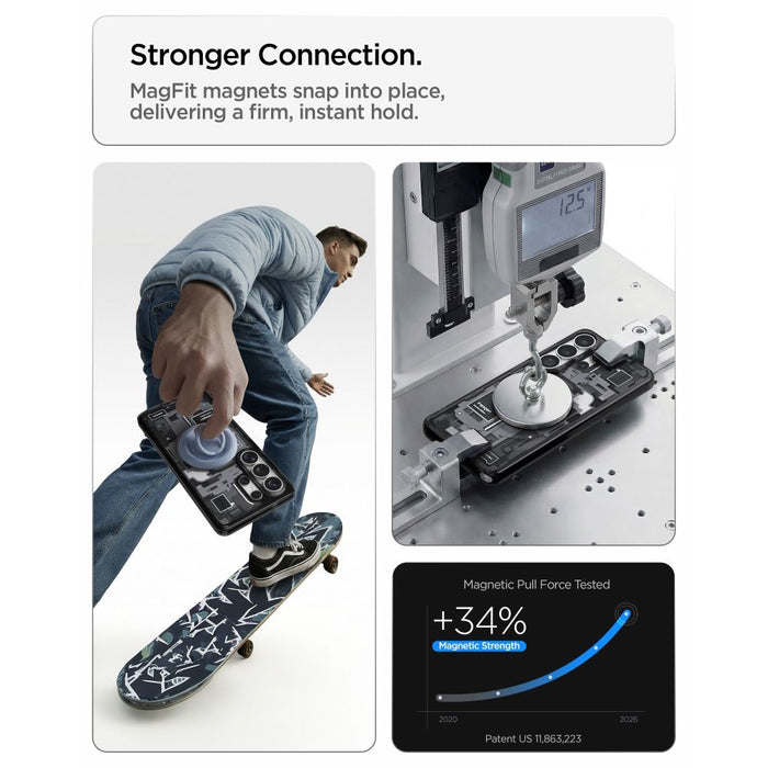 Калъф Spigen Ultra Hybrid Mag MagSafe за Samsung Galaxy S26 Ultra Zero One - прозрачен черен