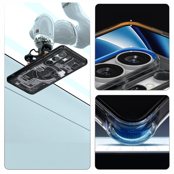 Калъф Spigen Ultra Hybrid Mag MagSafe за Samsung Galaxy S26 Ultra Zero One - прозрачен черен