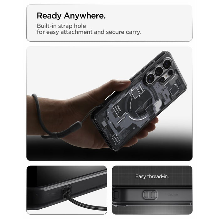 Калъф Spigen Ultra Hybrid Mag MagSafe за Samsung Galaxy S26 Ultra Zero One - прозрачен черен