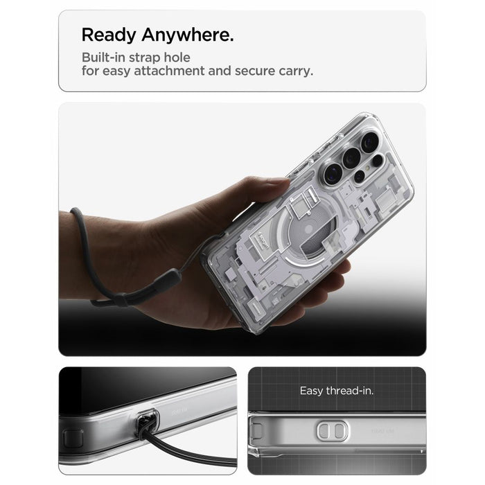 Калъф Spigen Ultra Hybrid Mag MagSafe за Samsung Galaxy S26 Ultra Zero One - прозрачен и бял