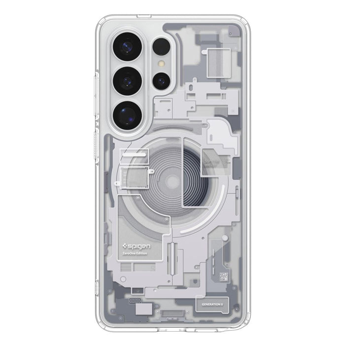 Калъф Spigen Ultra Hybrid Mag MagSafe за Samsung Galaxy S26 Ultra Zero One - прозрачен и бял