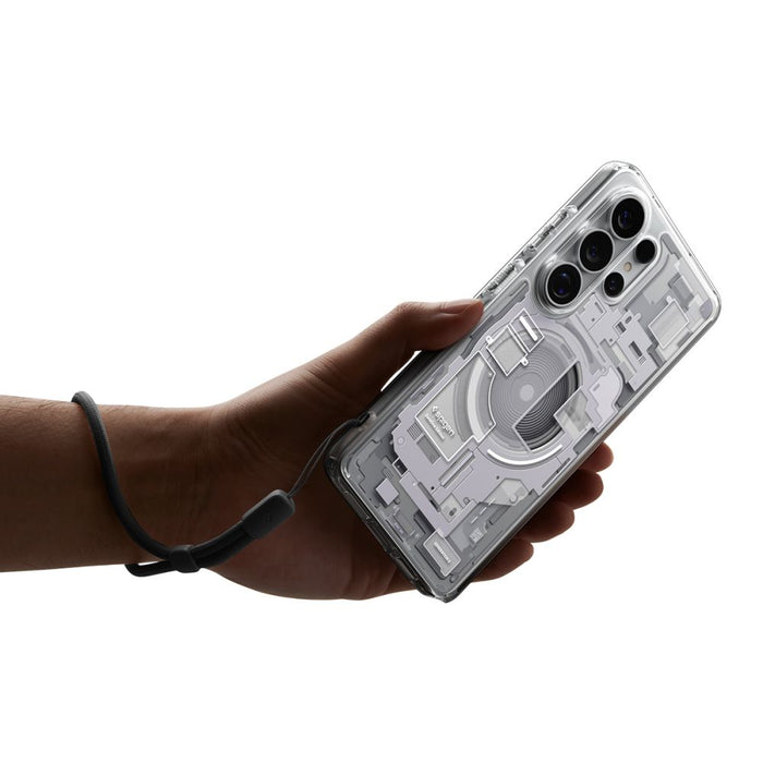 Калъф Spigen Ultra Hybrid Mag MagSafe за Samsung Galaxy S26 Ultra Zero One - прозрачен и бял