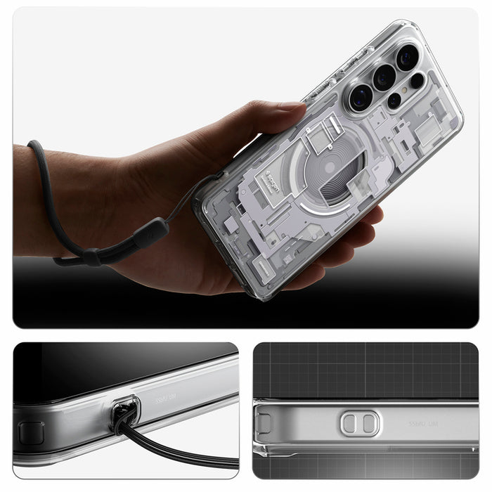 Калъф Spigen Ultra Hybrid Mag MagSafe за Samsung Galaxy S26 Ultra Zero One - прозрачен и бял