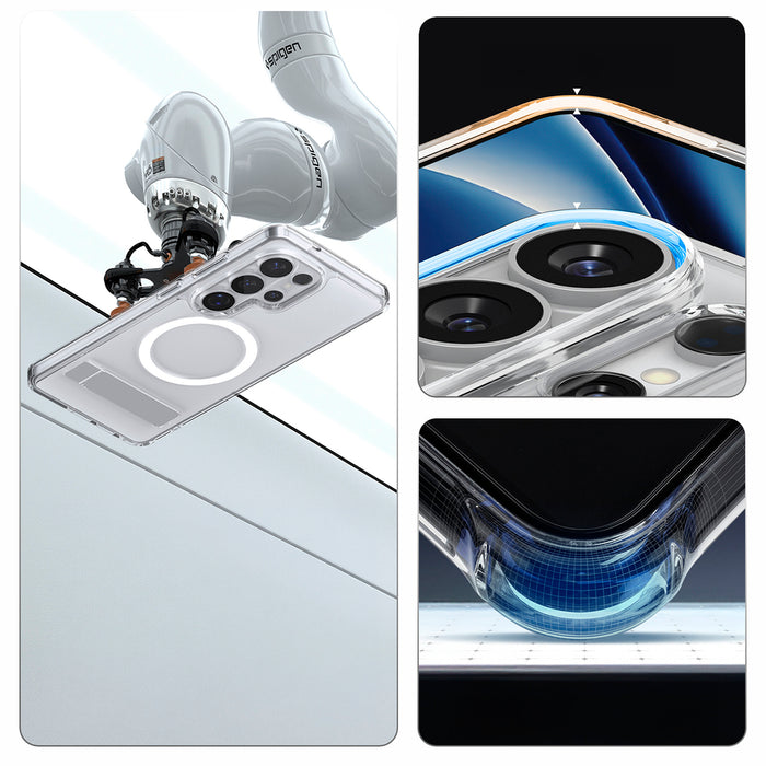Калъф Spigen Ultra Hybrid S Mag MagSafe за Samsung Galaxy S26 Ultra - прозрачен и бял