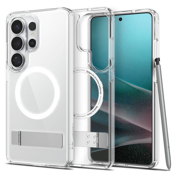 Калъф Spigen Ultra Hybrid S Mag MagSafe за Samsung Galaxy S26 Ultra - прозрачен и бял