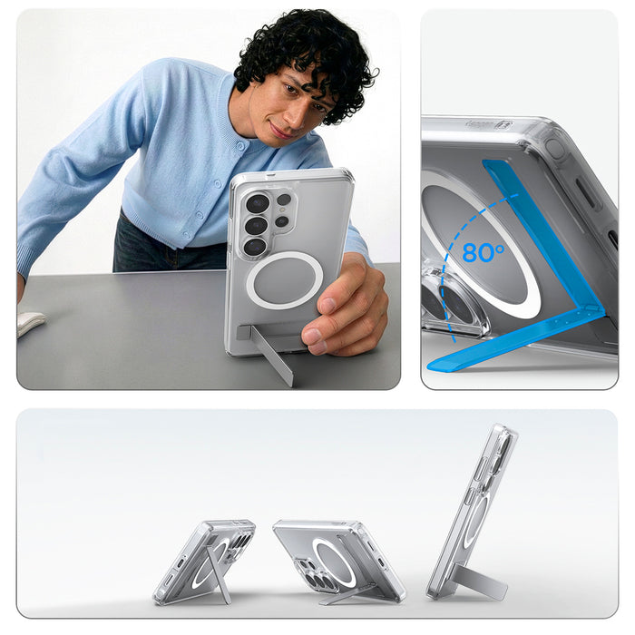 Калъф Spigen Ultra Hybrid S Mag MagSafe за Samsung Galaxy S26 Ultra - прозрачен и бял