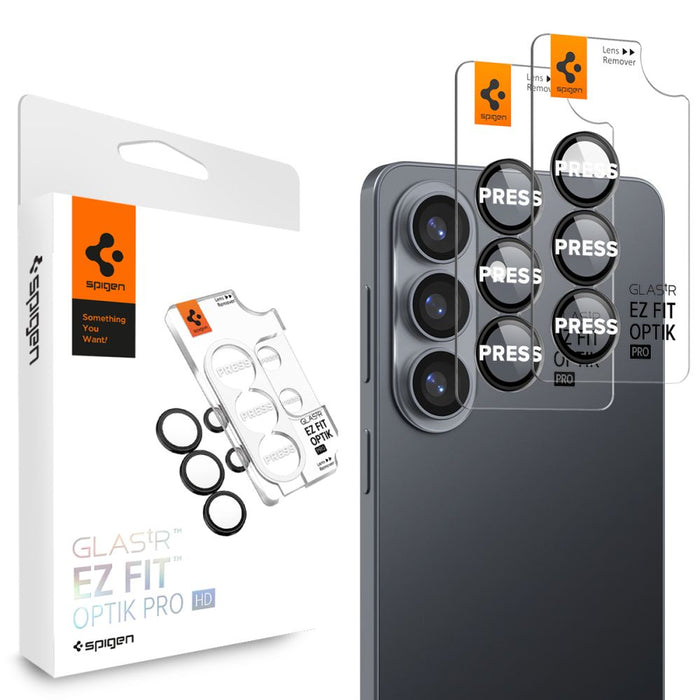 Spigen Glas.Tr Ez Fit Optik Pro HD Camera Cover - комплект от 2 броя за Samsung Galaxy S26 Ultra - черен