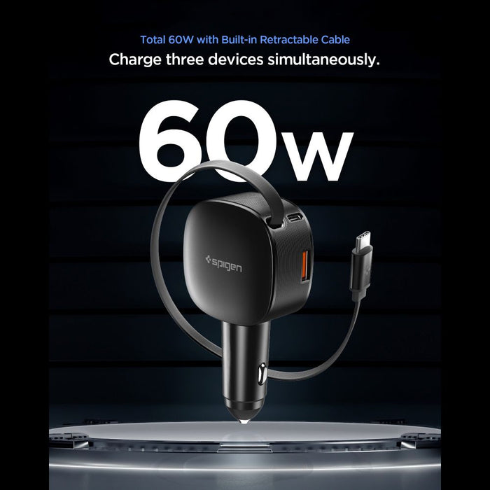 Зарядно за кола Spigen EV603BT 60W - черно