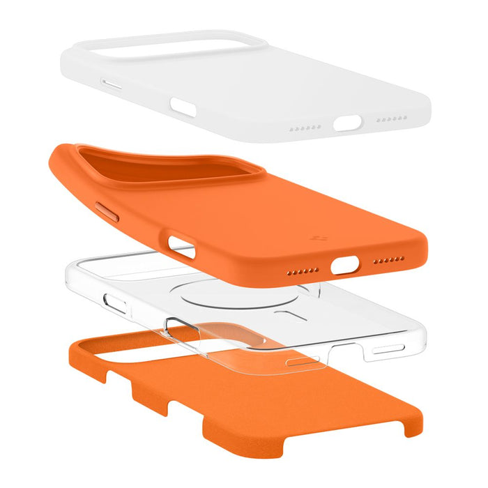 Силиконов калъф Spigen Fit Mag MagSafe за iPhone 17 Pro Max - оранжев