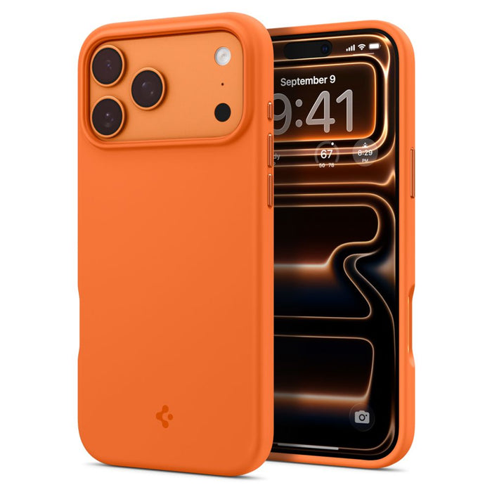 Силиконов калъф Spigen Fit Mag MagSafe за iPhone 17 Pro Max - оранжев