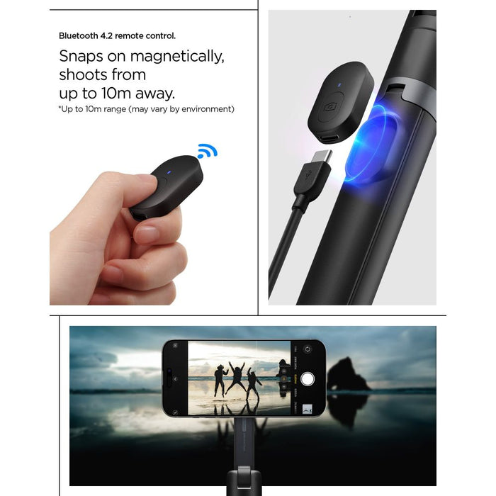Селфи стик Spigen S581W MagSafe Bluetooth със статив - черен