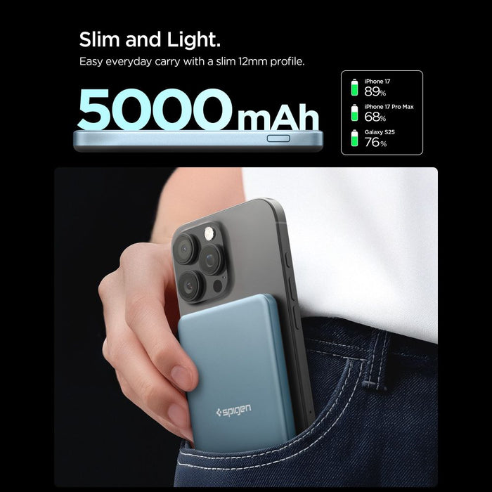 Външна батерия Spigen EA2205MQ Essential MagSafe 5000MAH 22.5W QI2 - тъмносиня
