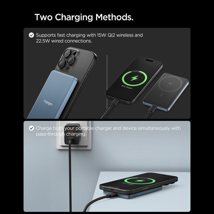Външна батерия Spigen EA2205MQ Essential MagSafe 5000MAH 22.5W QI2 - тъмносиня