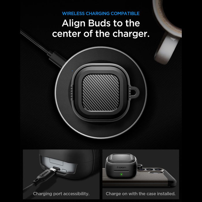 Калъф Spigen Rugged Armor за Samsung Galaxy Buds 4 / 4 Pro - матово черен
