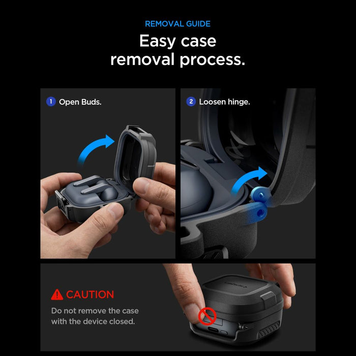 Калъф Spigen Lock Fit за Samsung Galaxy Buds 4 / 4 Pro - матово черен