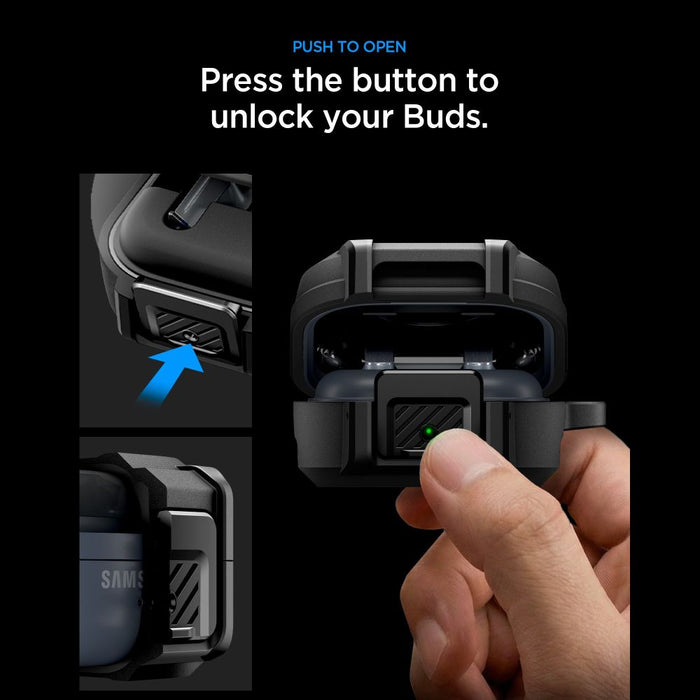 Калъф Spigen Lock Fit за Samsung Galaxy Buds 4 / 4 Pro - матово черен
