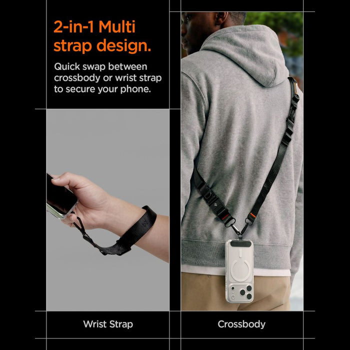 Връзка за телефон Spigen DA30M Stap Crossbody - Черна