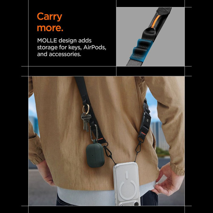 Връзка за телефон Spigen DA30M Stap Crossbody - Черна
