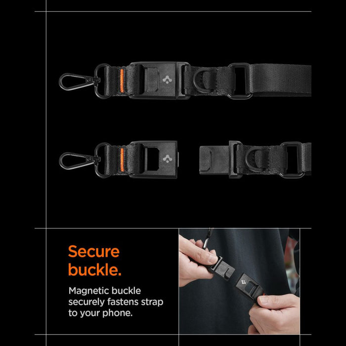 Връзка за телефон Spigen DA30M Stap Crossbody - Черна