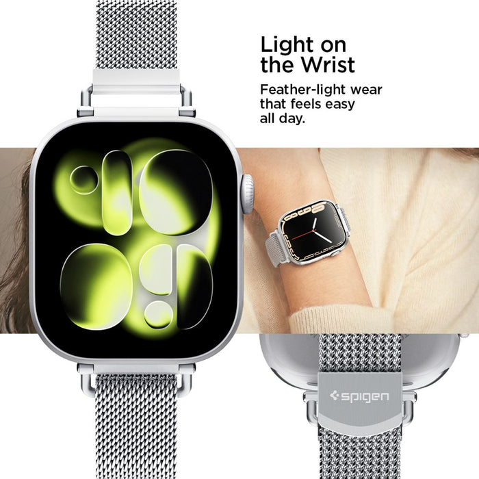 Каишка Spigen WBM4 за Apple Watch (40 / 41 / 42 мм) - сребриста