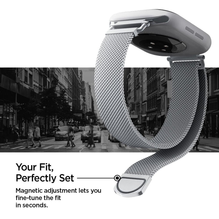 Каишка Spigen WBM4 за Apple Watch (40 / 41 / 42 мм) - сребриста