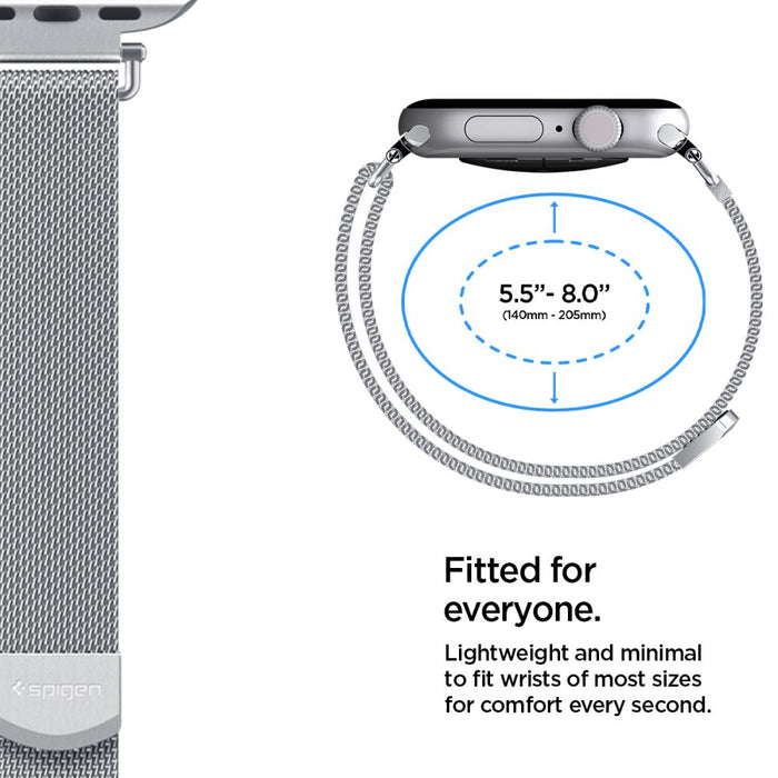 Каишка Spigen WBM4 за Apple Watch (40 / 41 / 42 мм) - сребриста