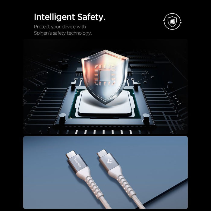 Кабел Spigen EB10010CCA Essential USB-C / USB-C 100W 100CM - бял