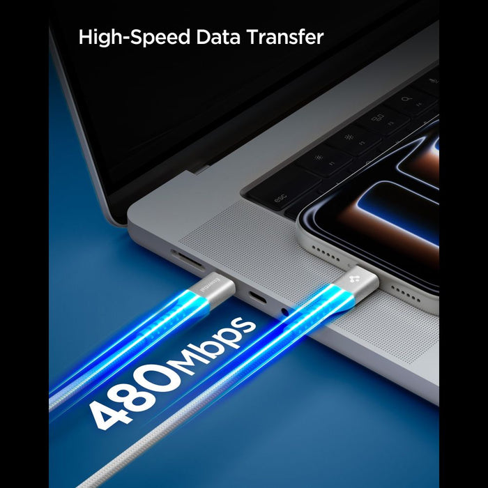 Кабел Spigen EB10010CCA Essential USB-C / USB-C 100W 100CM - бял