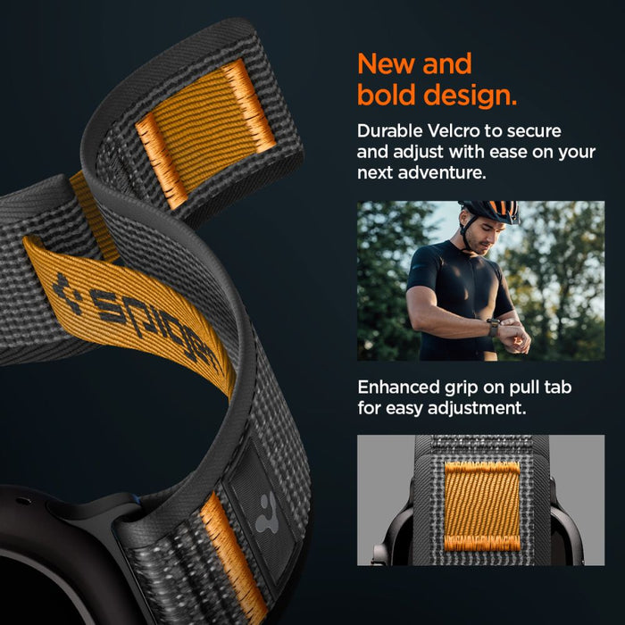 Каишка Spigen Athlex Air 2 за Apple Watch (44 / 45 / 46 / 49 мм) - Черна и оранжева