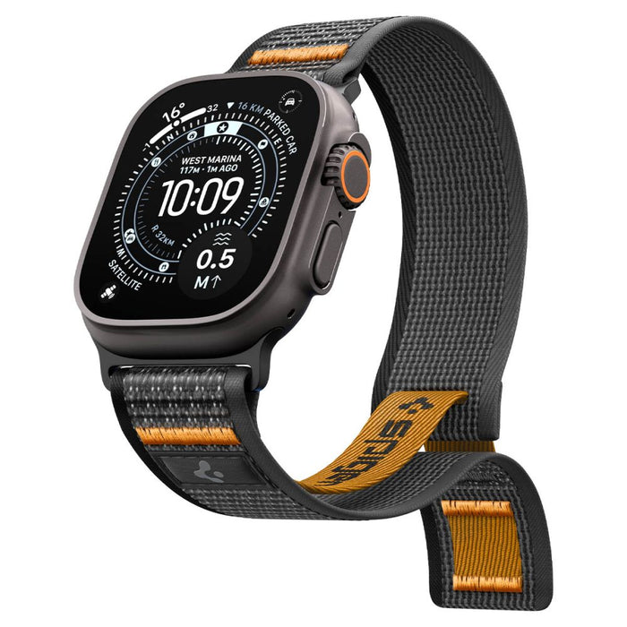 Каишка Spigen Athlex Air 2 за Apple Watch (44 / 45 / 46 / 49 мм) - Черна и оранжева